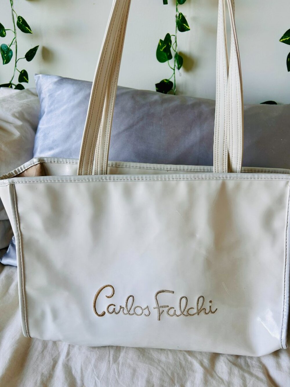 Carlos Falchi vintage patent leather tote bag - Picture 1 of 3